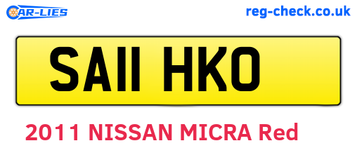 SA11HKO are the vehicle registration plates.