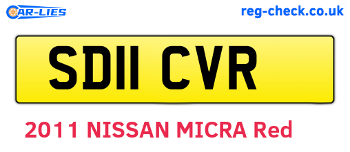 SD11CVR are the vehicle registration plates.