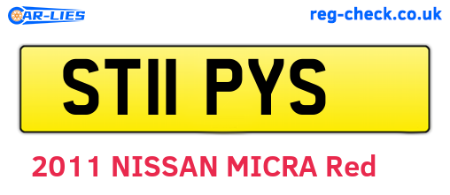 ST11PYS are the vehicle registration plates.