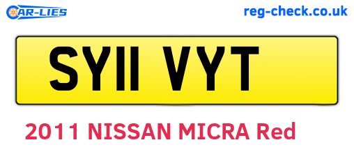 SY11VYT are the vehicle registration plates.