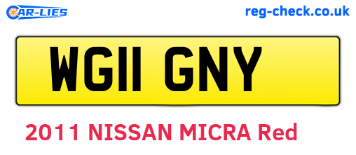 WG11GNY are the vehicle registration plates.