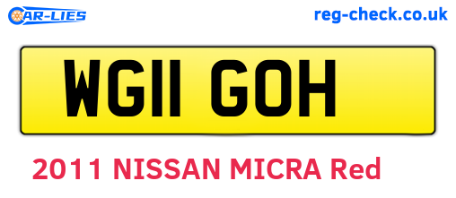WG11GOH are the vehicle registration plates.