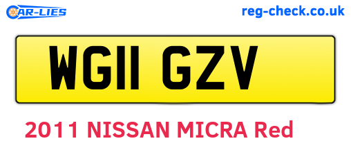 WG11GZV are the vehicle registration plates.