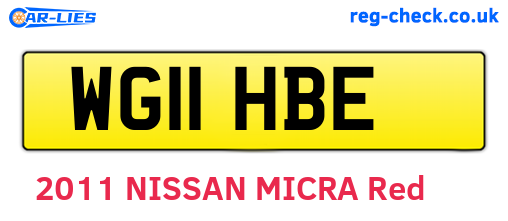 WG11HBE are the vehicle registration plates.
