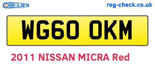 WG60OKM are the vehicle registration plates.