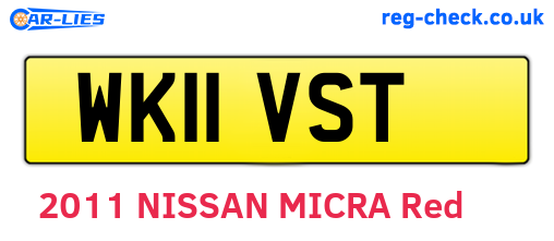 WK11VST are the vehicle registration plates.