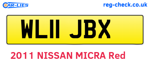 WL11JBX are the vehicle registration plates.