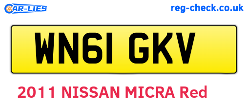 WN61GKV are the vehicle registration plates.