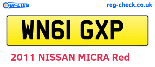 WN61GXP are the vehicle registration plates.