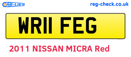 WR11FEG are the vehicle registration plates.