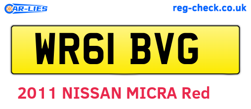 WR61BVG are the vehicle registration plates.