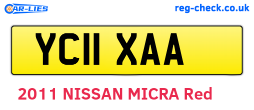 YC11XAA are the vehicle registration plates.