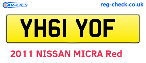 YH61YOF are the vehicle registration plates.
