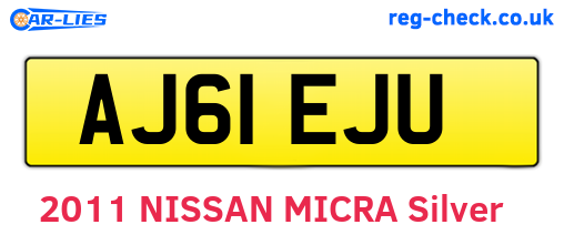 AJ61EJU are the vehicle registration plates.