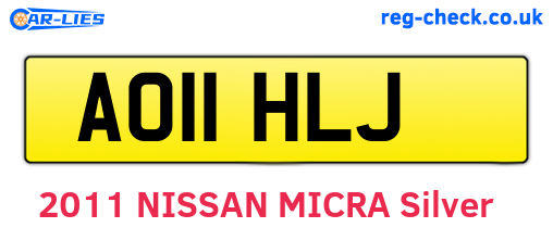 AO11HLJ are the vehicle registration plates.