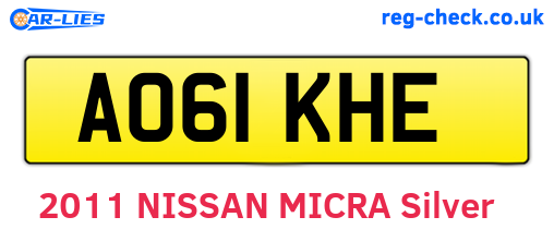 AO61KHE are the vehicle registration plates.