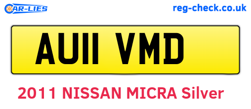 AU11VMD are the vehicle registration plates.