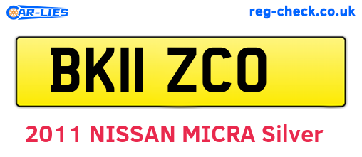 BK11ZCO are the vehicle registration plates.