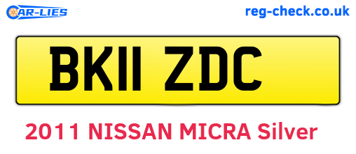 BK11ZDC are the vehicle registration plates.