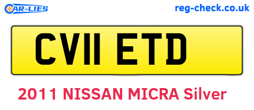 CV11ETD are the vehicle registration plates.