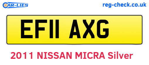 EF11AXG are the vehicle registration plates.