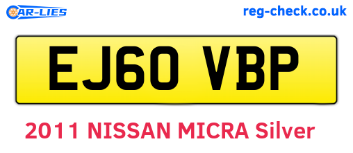 EJ60VBP are the vehicle registration plates.
