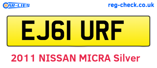 EJ61URF are the vehicle registration plates.