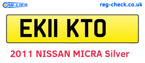 EK11KTO are the vehicle registration plates.