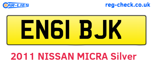 EN61BJK are the vehicle registration plates.