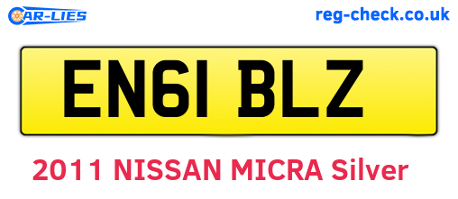EN61BLZ are the vehicle registration plates.