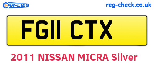 FG11CTX are the vehicle registration plates.