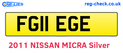 FG11EGE are the vehicle registration plates.