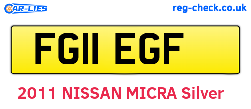 FG11EGF are the vehicle registration plates.