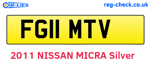 FG11MTV are the vehicle registration plates.