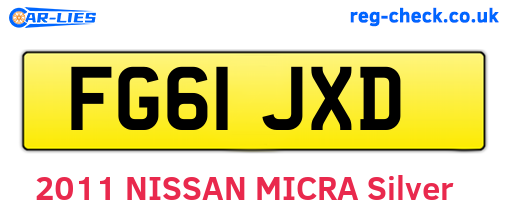 FG61JXD are the vehicle registration plates.