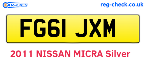 FG61JXM are the vehicle registration plates.