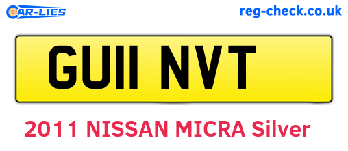 GU11NVT are the vehicle registration plates.