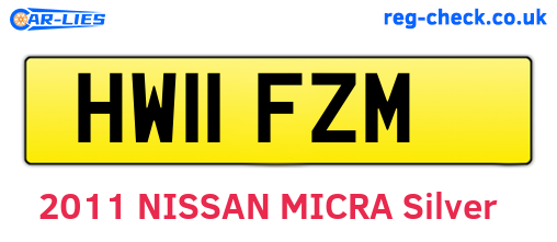 HW11FZM are the vehicle registration plates.