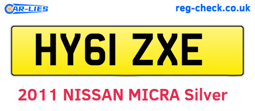 HY61ZXE are the vehicle registration plates.