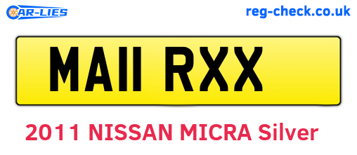 MA11RXX are the vehicle registration plates.