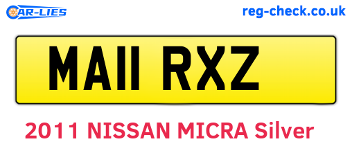MA11RXZ are the vehicle registration plates.