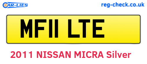 MF11LTE are the vehicle registration plates.