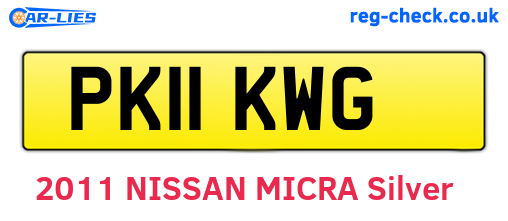 PK11KWG are the vehicle registration plates.