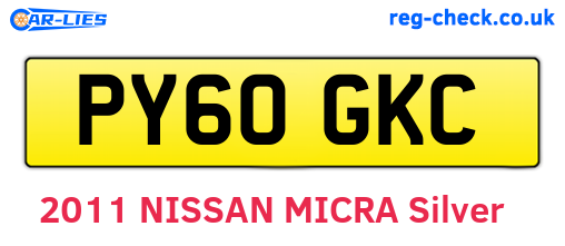 PY60GKC are the vehicle registration plates.