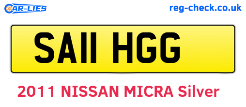 SA11HGG are the vehicle registration plates.