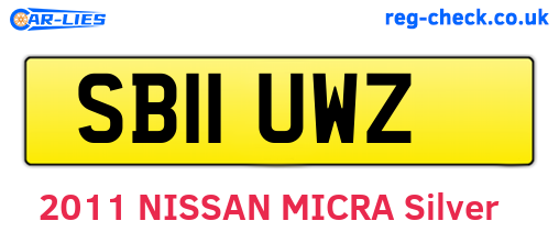 SB11UWZ are the vehicle registration plates.