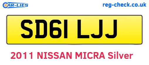 SD61LJJ are the vehicle registration plates.