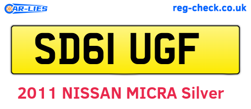 SD61UGF are the vehicle registration plates.