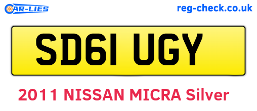 SD61UGY are the vehicle registration plates.