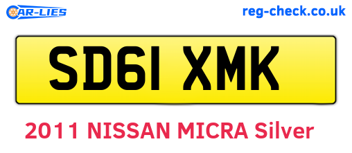 SD61XMK are the vehicle registration plates.